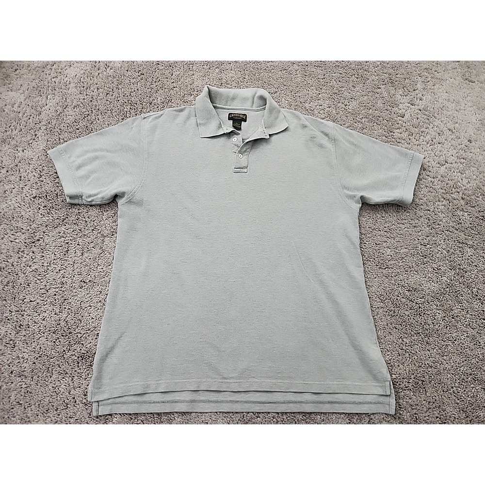 Cambridge Classics Polo Shirt Mens XL Gray Short Sleeve 90s Casual Preppy